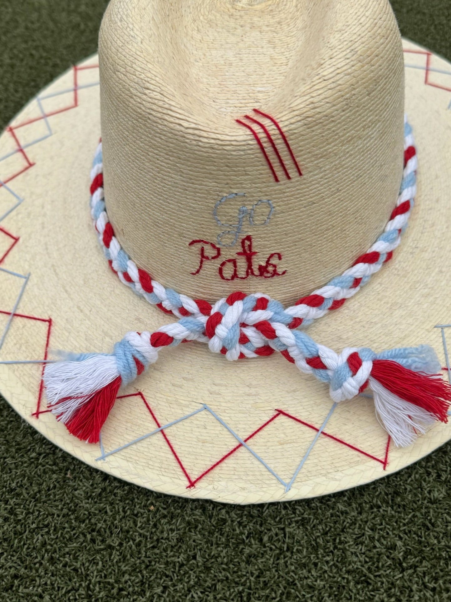 Palm Spirit Hat - Go Pats Script Red/Blue