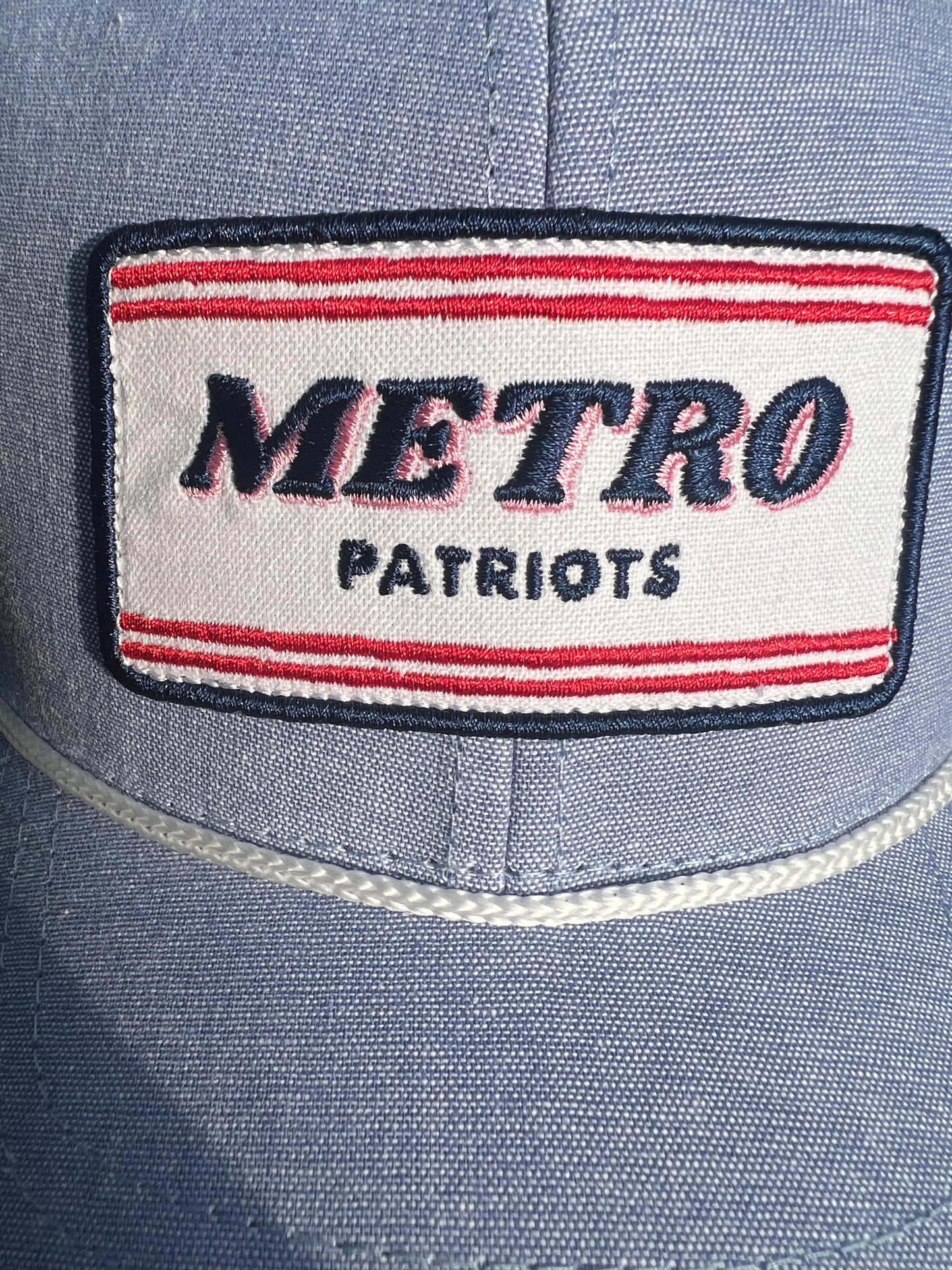 Chambray Trucker Hat-Pink Outline-MF