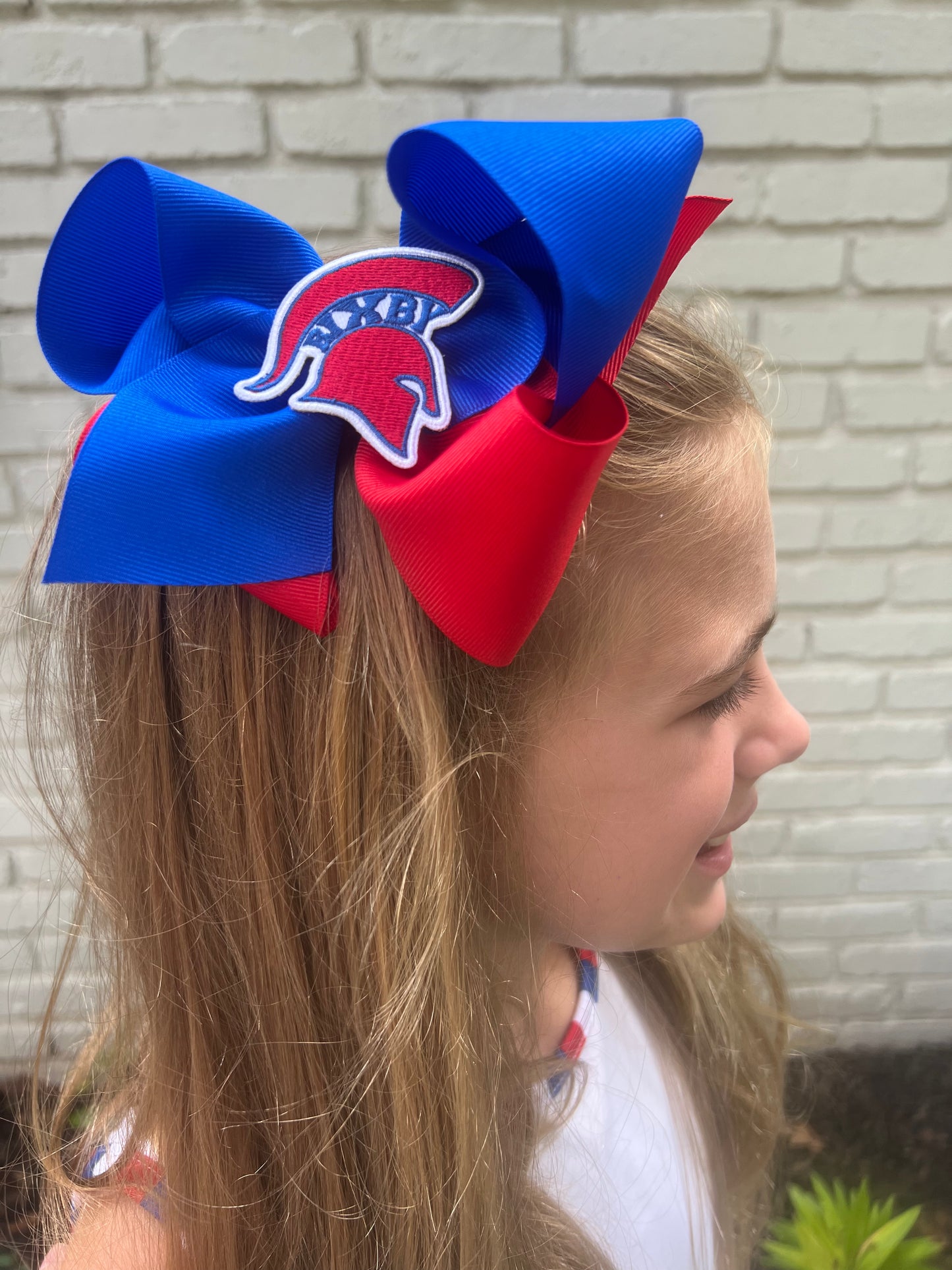 Blue 2-Tone Embroidered Patch Bow