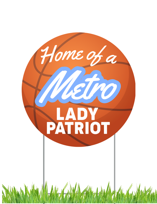 Lady Patriot Basketball Yard Sign
