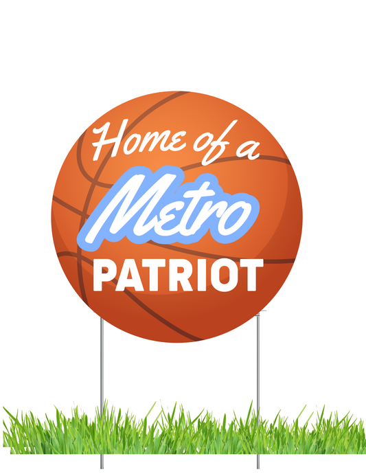 Patriot Basketball Yard Sign