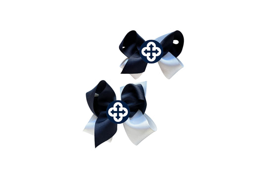 Two-Tone Navy/White Embroidered Patch Bow MONTE PRE ORDER