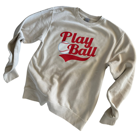 Play Ball Ivory Sweatshirt Adult