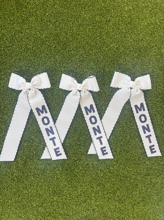 PRE ORDER White Scallop Long tail Bow