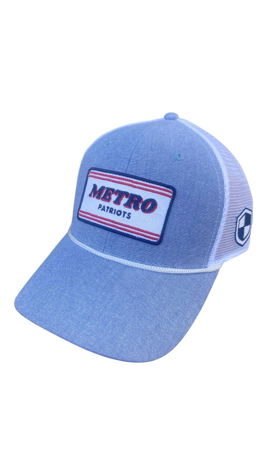 Chambray Trucker Hat-Red Outline- MF